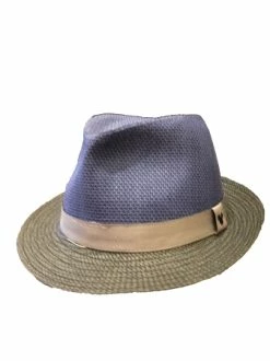 Disney Hat - Fedora Hat - Mickey Mouse Band - Blue Wicker