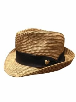 Disney Hat - Fedora Hat - Mickey Mouse Band - Brown Wicker
