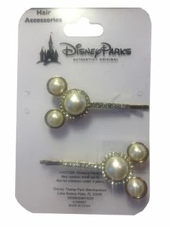 Disney Hair Accessory - Mickey Mouse Barrette Clip - Jeweled Pearl