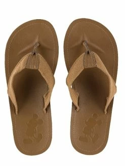 Disney Flip Flops For Men - Mickey Mouse - Brown Leather
