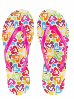 Disney Flip Flops For Women - Mickey Icons And Hearts