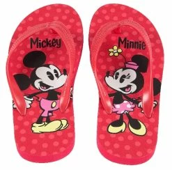 Disney Flip Flops For Girls - Mickey And Minnie Mouse - Red