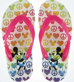 Disney Flip Flops For Girls - Peace Love Mickey
