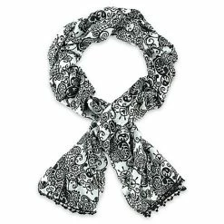 Disney Scarf - Filigree Mickey Mouse Icon - Black And White