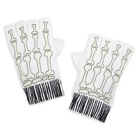 Disney Knit Gloves - Jack Skellington Fingerless Gloves - White 3 Disney Knit Gloves - Jack Skellington Fingerless Gloves - White