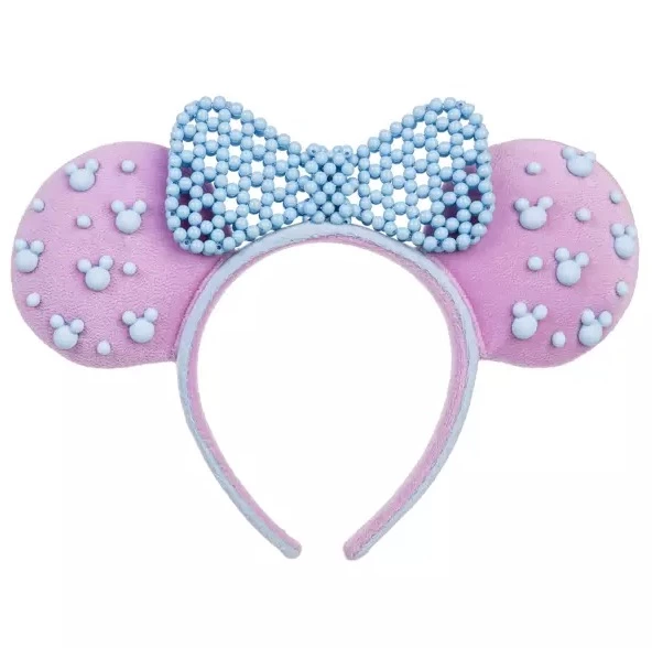 Disney Ears Headband - Minnie Beaded - Pink & Blue 3 Disney Ears Headband - Minnie Beaded - Pink & Blue