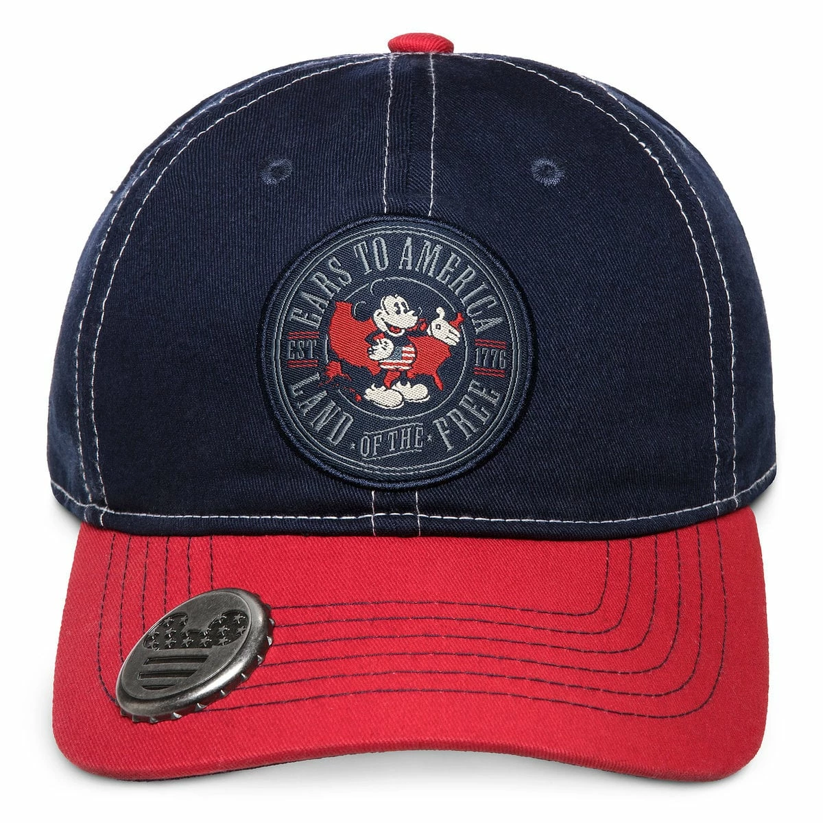 Disney Hat - Baseball Cap - Mickey Mouse Americana With Bottle Opener 3 Disney Hat - Baseball Cap - Mickey Mouse Americana With Bottle Opener