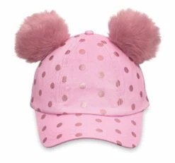 Disney Hat - Baseball Cap - Minnie Mouse Polka Dot Pom Pom - Pink