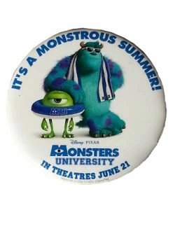 Disney Souvenir Button Pin - Monsters University - Mike & Sulley