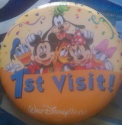 Disney Souvenir Button - Mickey Mouse And Friends - First Visit