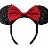 Disney Ears Headband - Minnie Mouse Sequined - Red Bow -Hats Sales sc132124