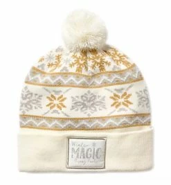 Disney Knit Beanie For Adults - Disney Parks - Silver And Gold