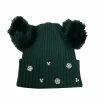 Disney Knit Hat - Minnie Pom Poms - Mickey & Snowflakes - Green -Hats Sales sc133030