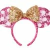 Disney Ears Headband - Minnie Mouse Sequined - Hot Pink & Gold 2 Disney Ears Headband - Minnie Mouse Sequined - Hot Pink & Gold -Hats Sales sc14311