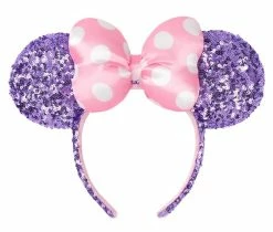Disney Ears Headband - Minnie Mouse Sequined - Lavender & Pink