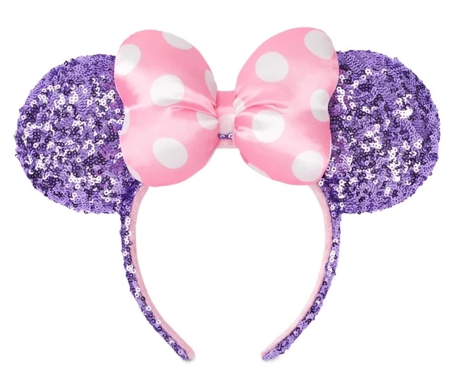 Disney Ears Headband - Minnie Mouse Sequined - Lavender & Pink 3 Disney Ears Headband - Minnie Mouse Sequined - Lavender & Pink
