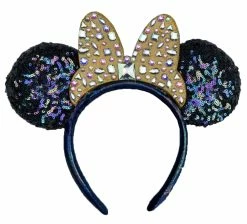 Disney Ears Headband - 50th Anniversary - Gold Jewel Bow