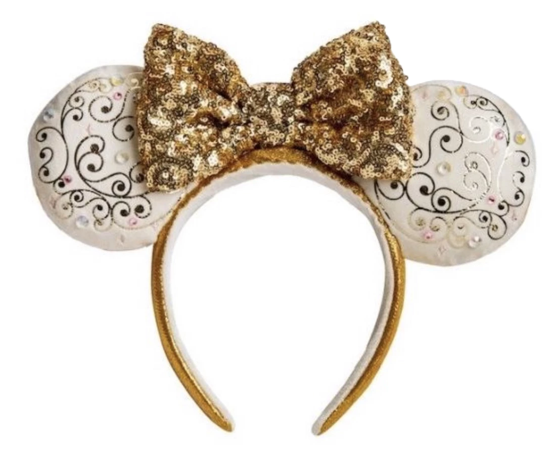 Disney Ears Headband - 50th Anniversary - Gold & White - Light Up 3 Disney Ears Headband - 50th Anniversary - Gold & White - Light Up
