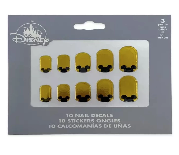 Disney Nail Decal Set - Mickey Mouse Icon Gold 3 Disney Nail Decal Set - Mickey Mouse Icon Gold