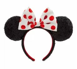Disney Ears Headband - Minnie Mouse Sequined - Red & White