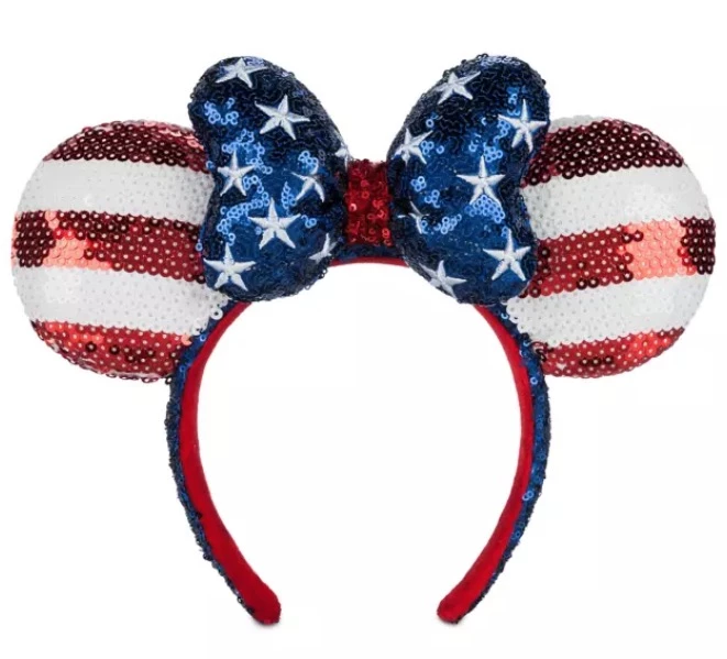 Disney Ears Headband - Minnie Mouse Americana Sequined 3 Disney Ears Headband - Minnie Mouse Americana Sequined