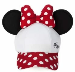 Disney Hat - Baseball Cap - Minnie Mouse Ears - White & Red