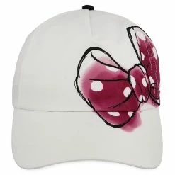 Disney Hat - Baseball Cap - Minnie Mouse Pink Bow - White