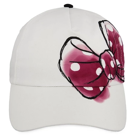 Disney Hat - Baseball Cap - Minnie Mouse Pink Bow - White 3 Disney Hat - Baseball Cap - Minnie Mouse Pink Bow - White
